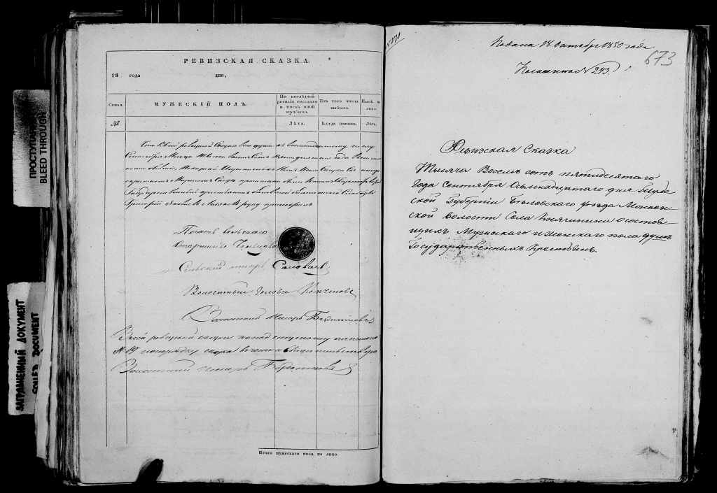 Ревизская сказка 1850 года, Княгинено